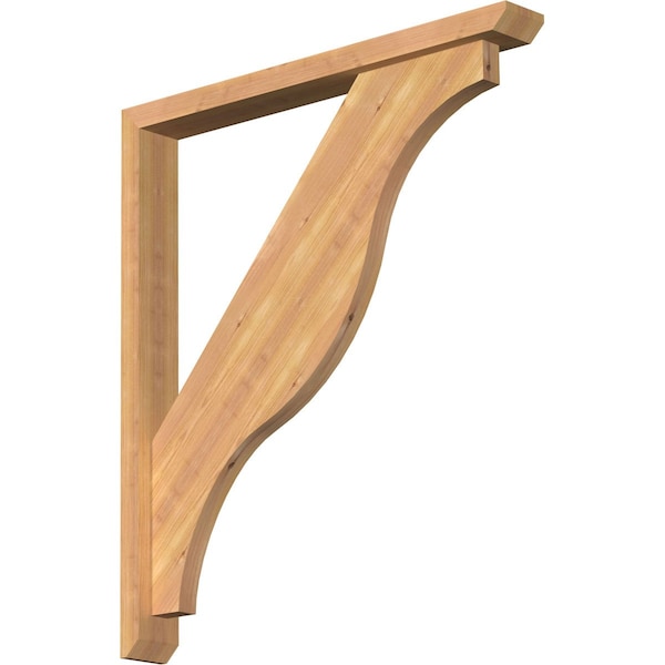 Ekena Millwork Funston Slat Smooth Bracket w/ Offset Brace, Western Red Cedar, 3 1/2"W x 30"D x 34"H BKT0402X30X34FST06SWR - main